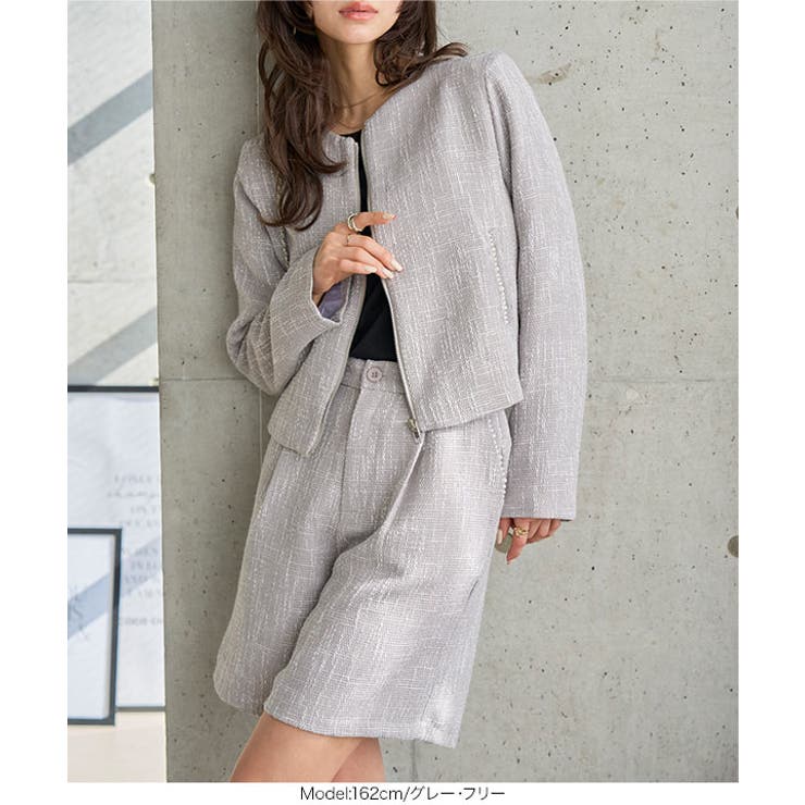 パールトリムツイードジャケット［K1424］ ツイードジャケット パールトリム | KOBE LETTUCE | 詳細画像4 