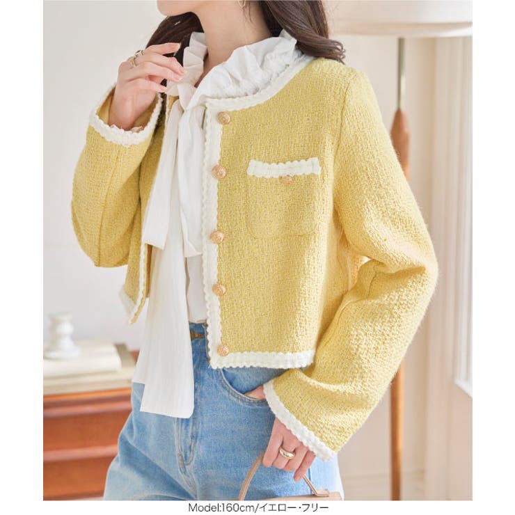 ショート丈ツイードジャケット［K1427］ ツイードジャケット ショート丈 | KOBE LETTUCE | 詳細画像5 