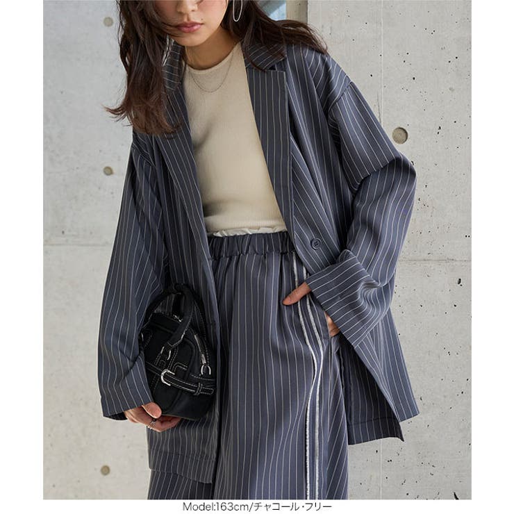 ストライプ柄テーラードジャケット［K1432］ テーラードジャケット ストライプ | KOBE LETTUCE | 詳細画像2 