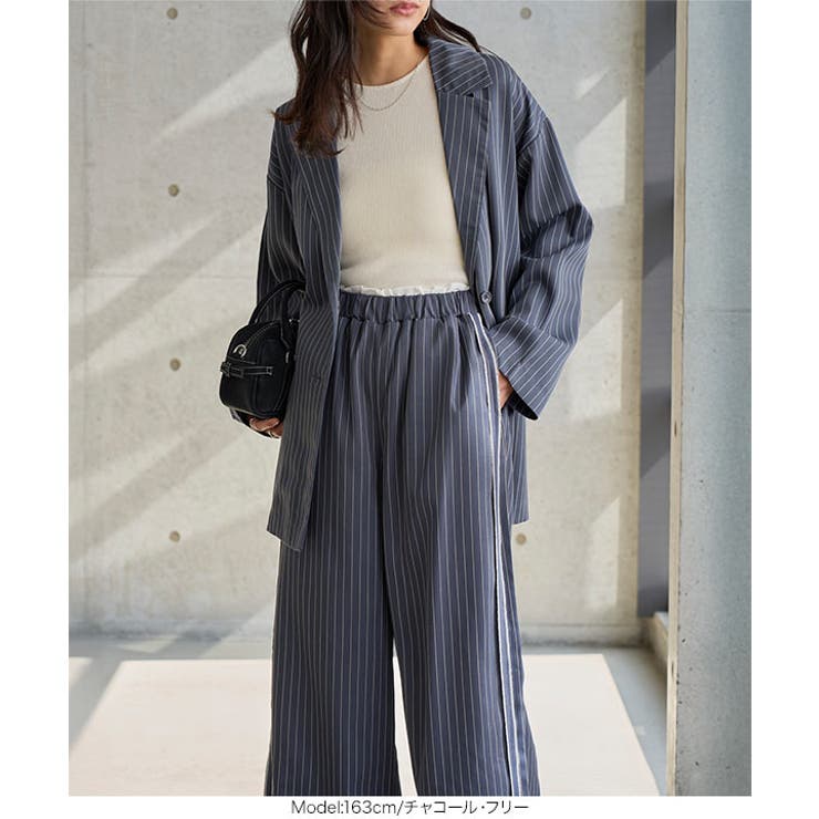 ストライプ柄テーラードジャケット［K1432］ テーラードジャケット ストライプ | KOBE LETTUCE | 詳細画像3 