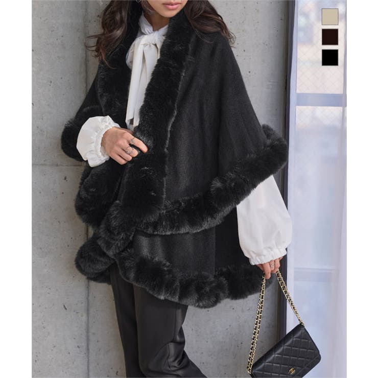 フェイクファーケープコート［K1434］ フェイクファー ケープコート | KOBE LETTUCE | 詳細画像1 