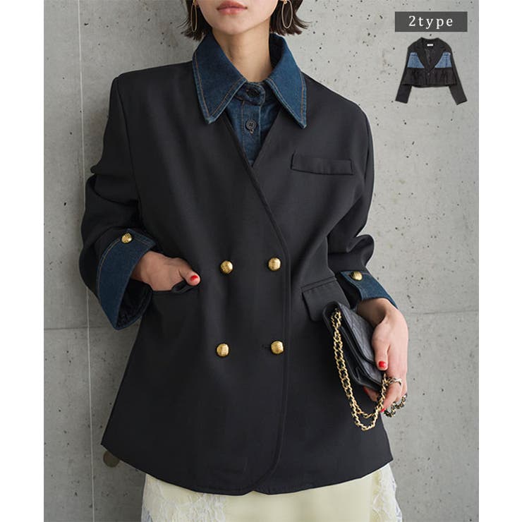 選べるタイプ デニムドッキングジャケット［K1437］ ジャケット | KOBE LETTUCE | 詳細画像1 