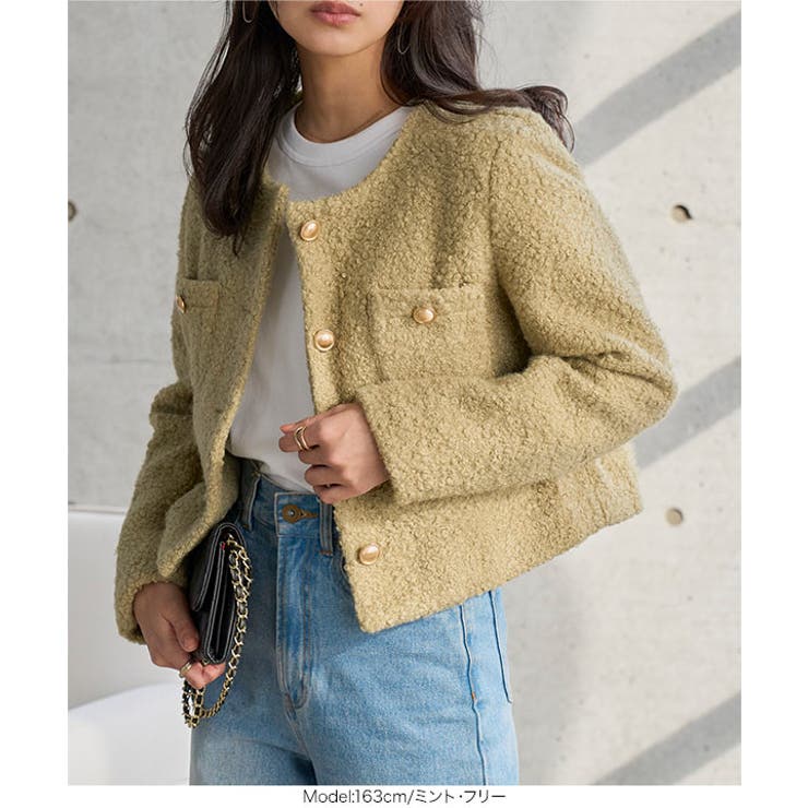 ブークレショート丈ジャケット［K1440］ ショート丈 ジャケット | KOBE LETTUCE | 詳細画像3 