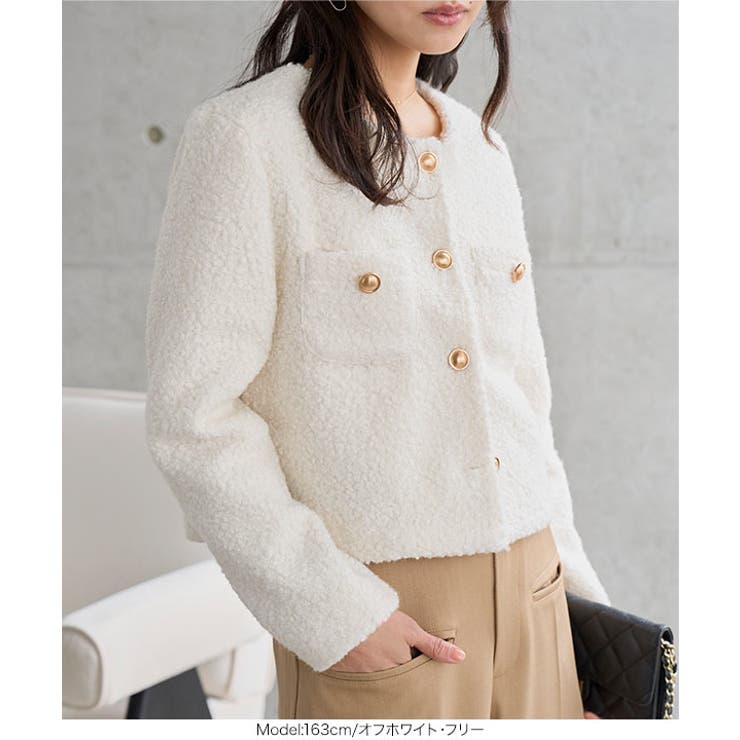 ブークレショート丈ジャケット［K1440］ ショート丈 ジャケット | KOBE LETTUCE | 詳細画像5 