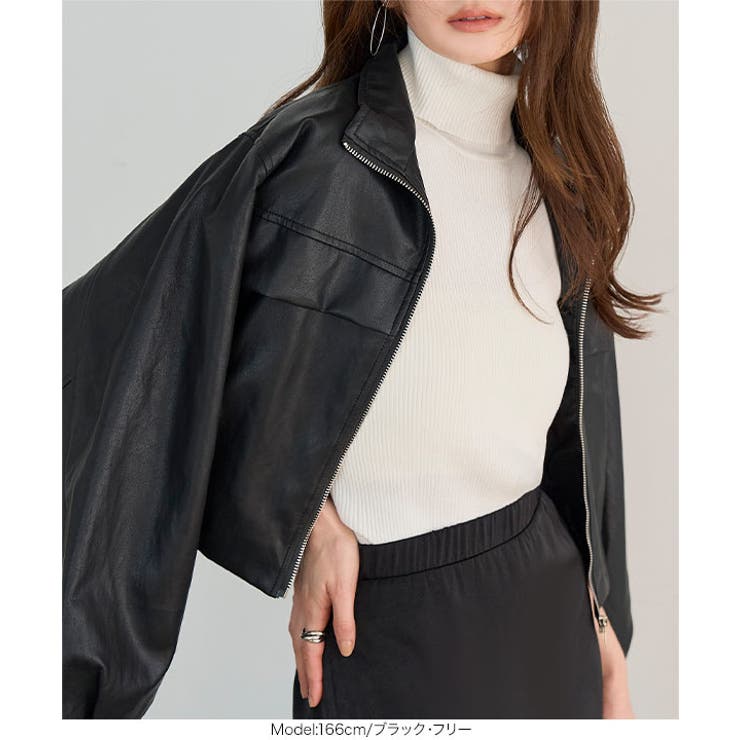 裾バルーンレザーブルゾン［K1441］ レザーブルゾン 裾バルーン | KOBE LETTUCE | 詳細画像4 