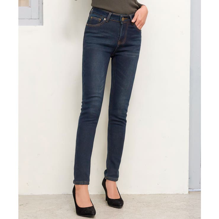 ブラストブルー | あったかく、美脚も叶える裏起毛デニム 裏起毛 デニム | KOBE LETTUCE