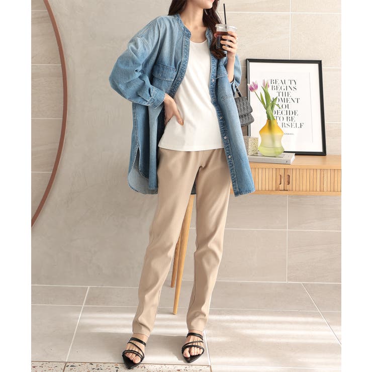 サンドベージュ | ウエストゴムストレッチスキニーパンツ［M2390］ | KOBE LETTUCE