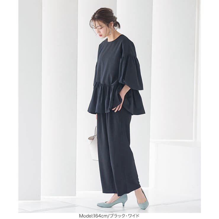 ［ワイド/テーパード］カットジョーゼットパンツ［M2510］ | KOBE LETTUCE | 詳細画像16 