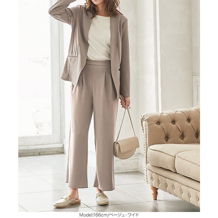 ［ワイド/テーパード］カットジョーゼットパンツ［M2510］ | KOBE LETTUCE | 詳細画像6 