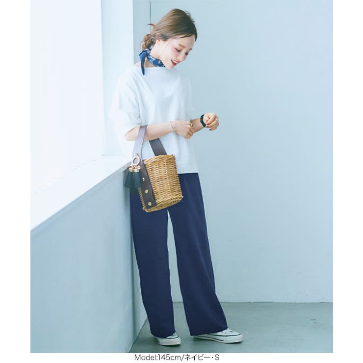 [ 田中亜希子さんコラボ ] サイドジップジャージーワイドパンツ［M2748］ | KOBE LETTUCE | 詳細画像12 