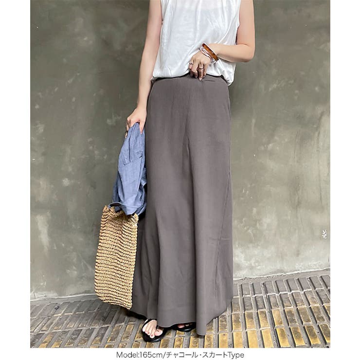 選べる2typeカットできるリブ生地ボトムス レディース ウエストゴム | KOBE LETTUCE | 詳細画像28 