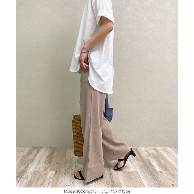 選べる2typeカットできるリブ生地ボトムス レディース ウエストゴム | KOBE LETTUCE | 詳細画像11 