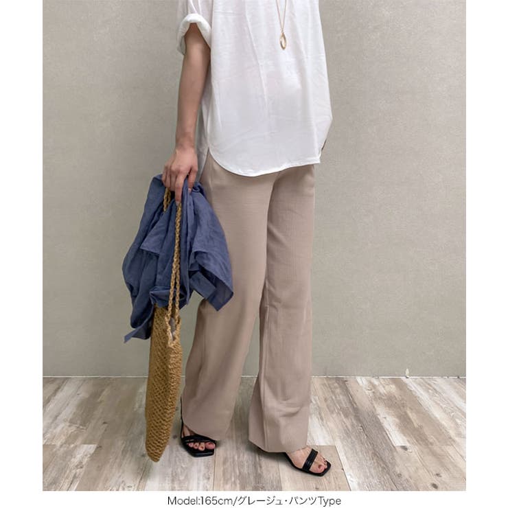 選べる2typeカットできるリブ生地ボトムス レディース ウエストゴム | KOBE LETTUCE | 詳細画像13 