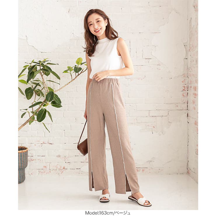 メロウパイピングスリットランダムリブパンツ [M2957] レディース | KOBE LETTUCE | 詳細画像12 