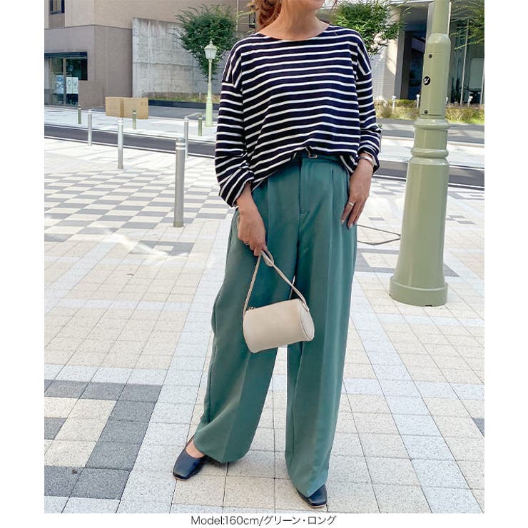 ［ 選べる2丈 ］とろみ素材ベルト付ワイドパンツ | KOBE LETTUCE | 詳細画像9 