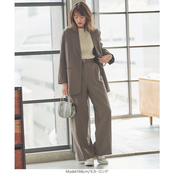 ［ 選べる2丈 ］とろみ素材ベルト付ワイドパンツ | KOBE LETTUCE | 詳細画像12 