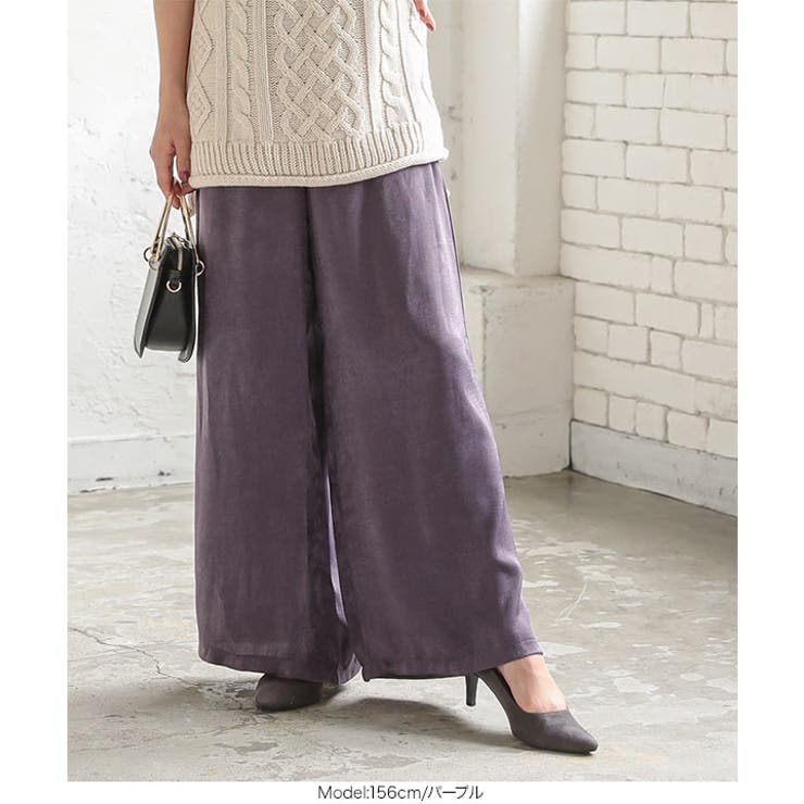 サテンワイドパンツ [M3049] レディース | KOBE LETTUCE | 詳細画像7 