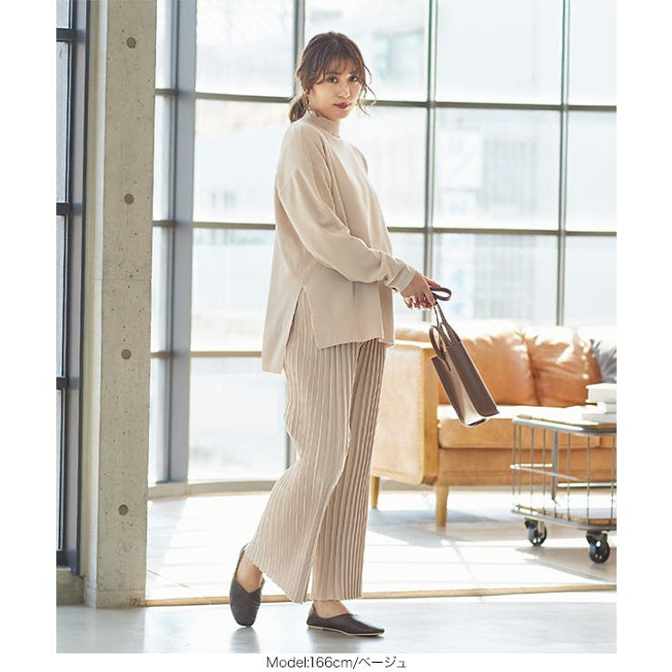ニットプリーツウエストゴムワイドパンツ [M3077] レディース | KOBE LETTUCE | 詳細画像5 