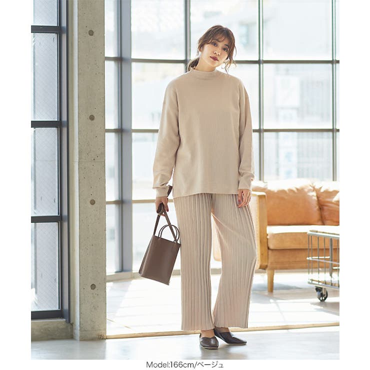 ニットプリーツウエストゴムワイドパンツ [M3077] レディース | KOBE LETTUCE | 詳細画像7 