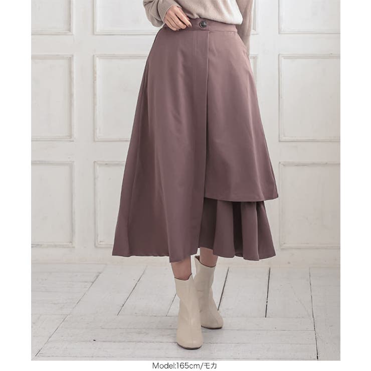 アシンメトリーラッフルフレアスカート［M3151］