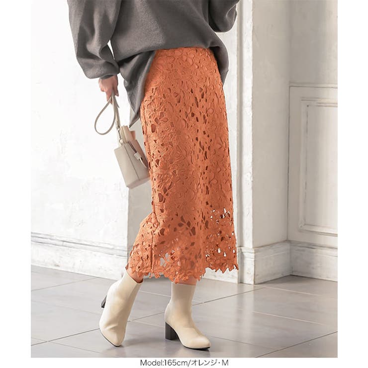 選べる2サイズ フラワーレースタイトスカート [M3154]レディース | KOBE LETTUCE | 詳細画像7 