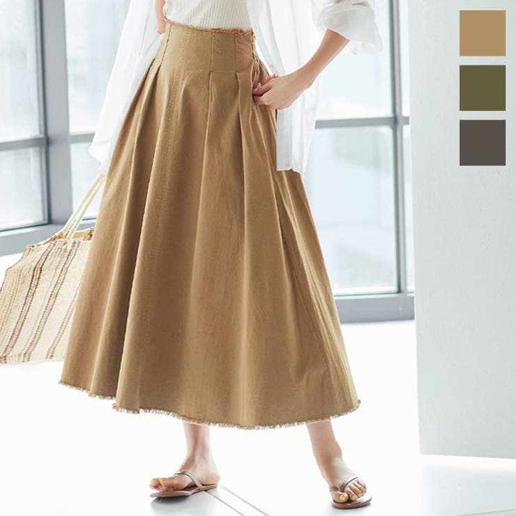 切りっぱなしストーンウォッシュスカート レディース カットオフ | KOBE LETTUCE | 詳細画像1 