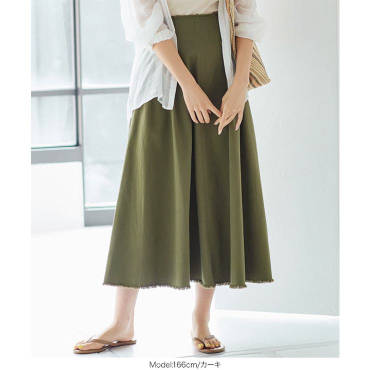 切りっぱなしストーンウォッシュスカート レディース カットオフ | KOBE LETTUCE | 詳細画像6 