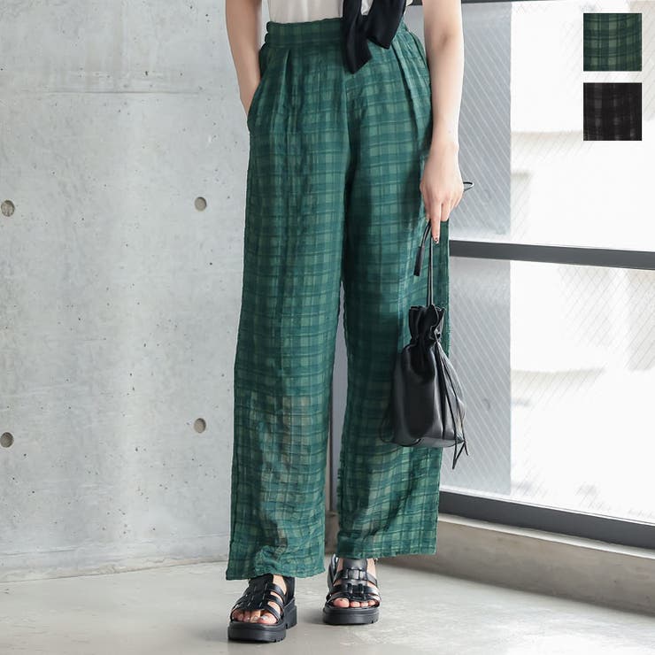 シアーチェックパンツ レディース ボトムス 品番 Ko Kobe Lettuce コウベレタス のレディース ファッション通販 Shoplist ショップリスト