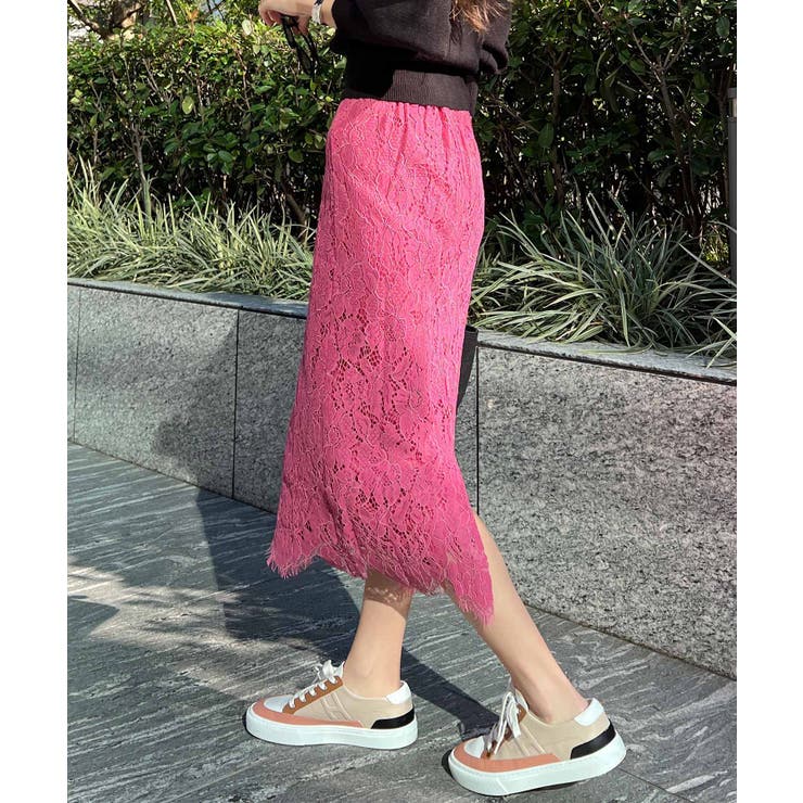 ピンク | [ 岡部あゆみさんコラボ ]選べる2タイプレーススカート［M3441］ | KOBE LETTUCE