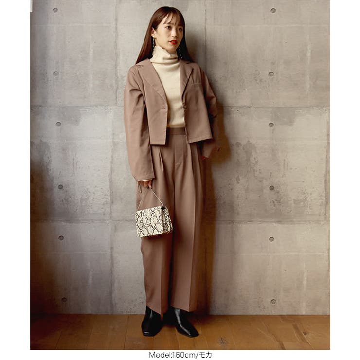 バックウエストゴムセンタープレス りゆるシルエットストレートパンツ レディース | KOBE LETTUCE | 詳細画像5 