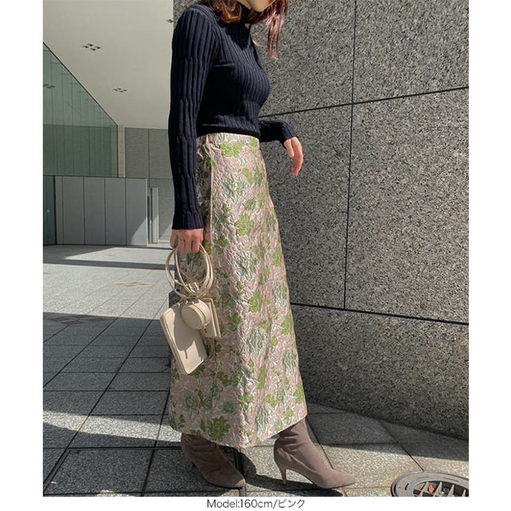 フラワージャガードセミフレアスカート レディース ボトムス | KOBE LETTUCE | 詳細画像6 