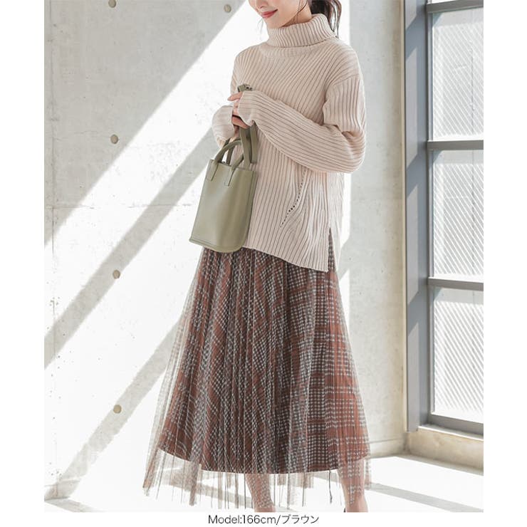 あったか裏地付きチュールプリントスカート [M3499] レディース | KOBE LETTUCE | 詳細画像6 