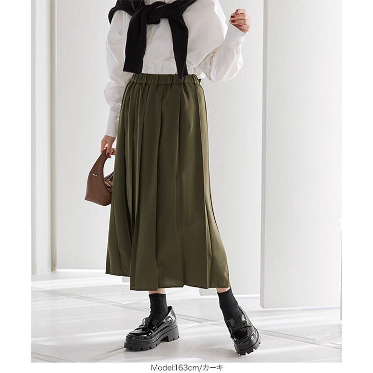 ウエストゴムワイドプリーツスカート [M3546] レディース | KOBE LETTUCE | 詳細画像6 