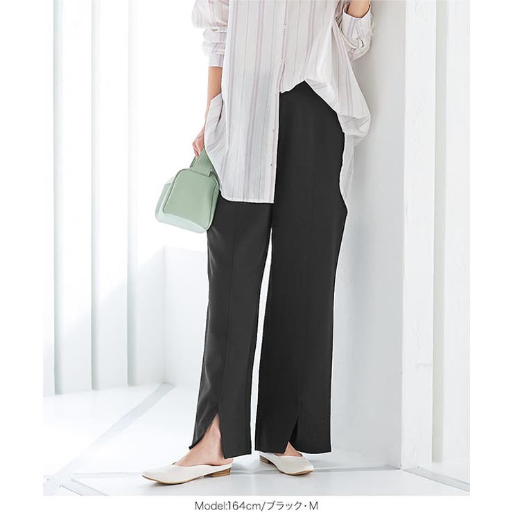 錯覚美脚セミワイドパンツ [M3576] レディース | KOBE LETTUCE | 詳細画像31 