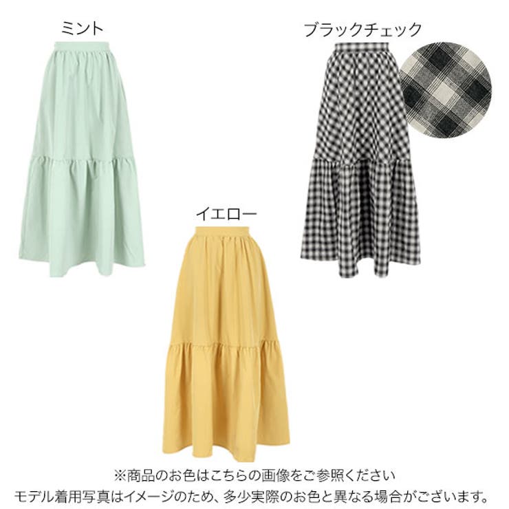 バックウエストゴムロングティアードスカート [M3595] レディース | KOBE LETTUCE | 詳細画像2 