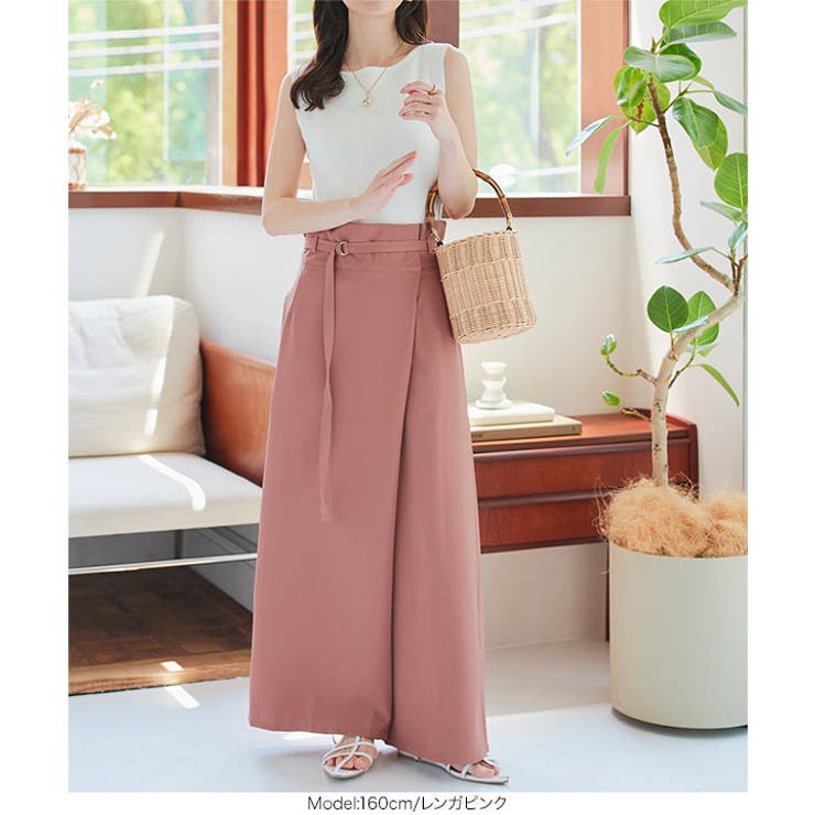 Dカンベルト付きラップパンツ レディース ボトムス[品番：KO000010645