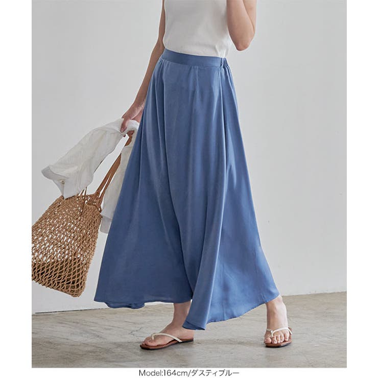 セミフレアシルエットサテンスカート 秋 秋服 | KOBE LETTUCE | 詳細画像8 