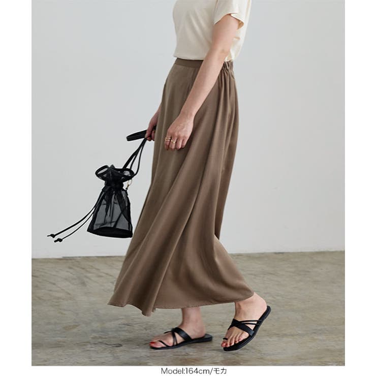 セミフレアシルエットサテンスカート 秋 秋服 | KOBE LETTUCE | 詳細画像10 