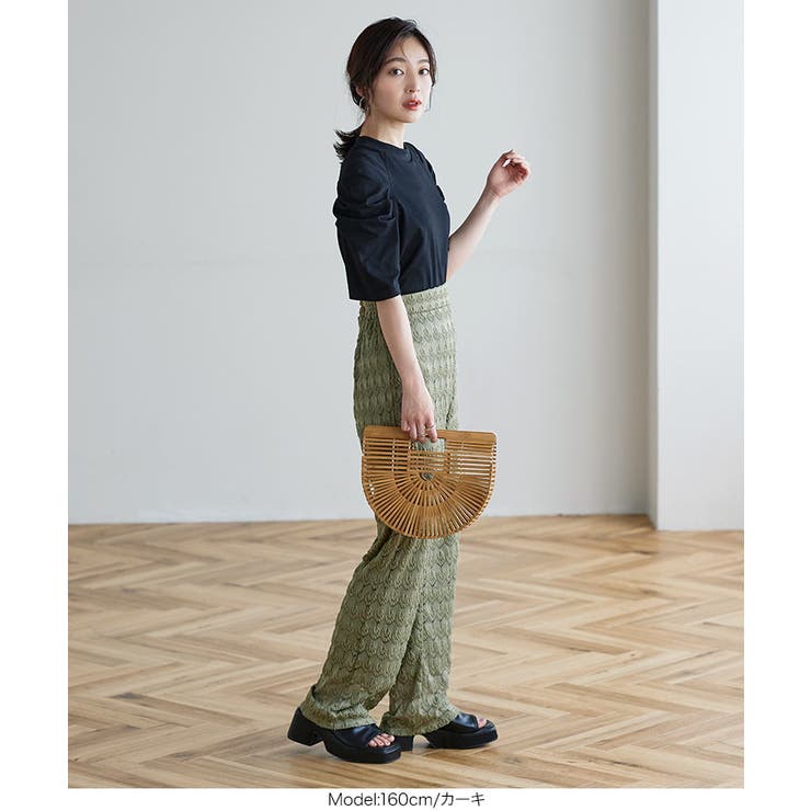 ストレッチレースワイドパンツ［M3747］ | KOBE LETTUCE | 詳細画像6 