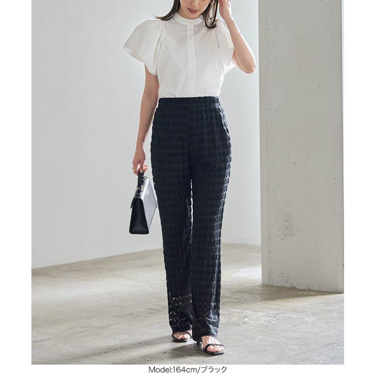 ストレッチレースワイドパンツ［M3747］ | KOBE LETTUCE | 詳細画像7 