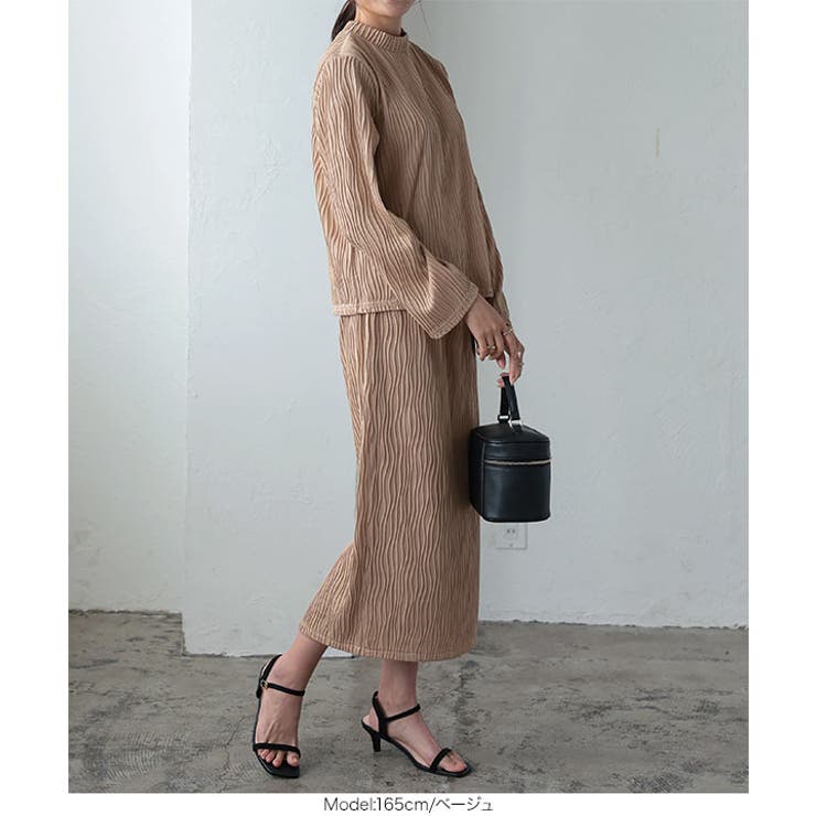 ジャガードウェーブデザインナロータイトスカート［M3755］ 秋 秋服 | KOBE LETTUCE | 詳細画像6 