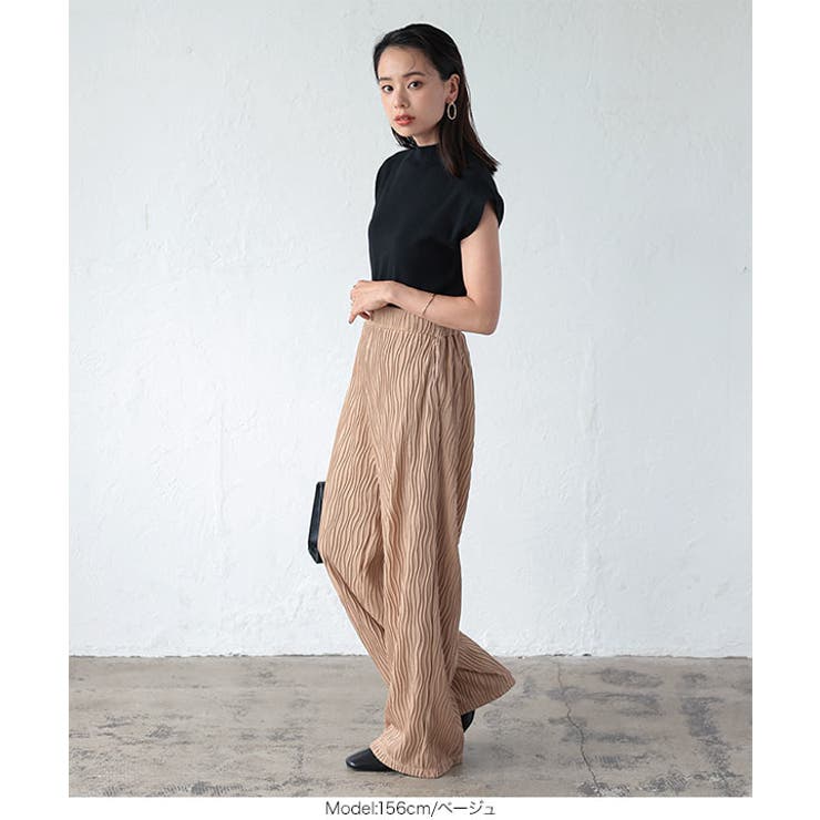 ウェーブデザインワイドパンツ［M3756］ 秋 秋服 | KOBE LETTUCE | 詳細画像6 