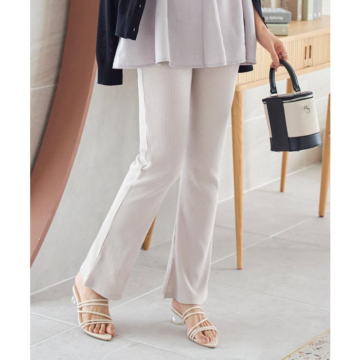 エクリュ | 接触冷感 ひんやり フレアリブパンツ | KOBE LETTUCE