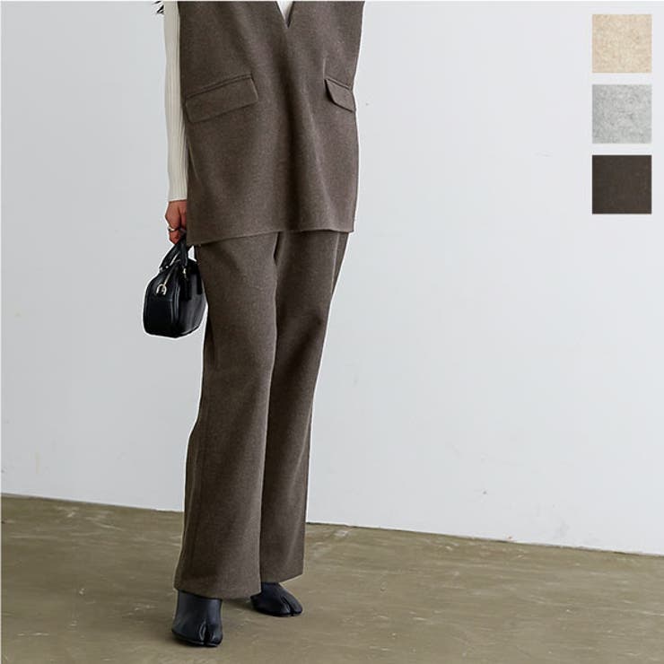 フェイクウールハイウエストストレートフレアパンツ［M3806］ | KOBE LETTUCE | 詳細画像1 