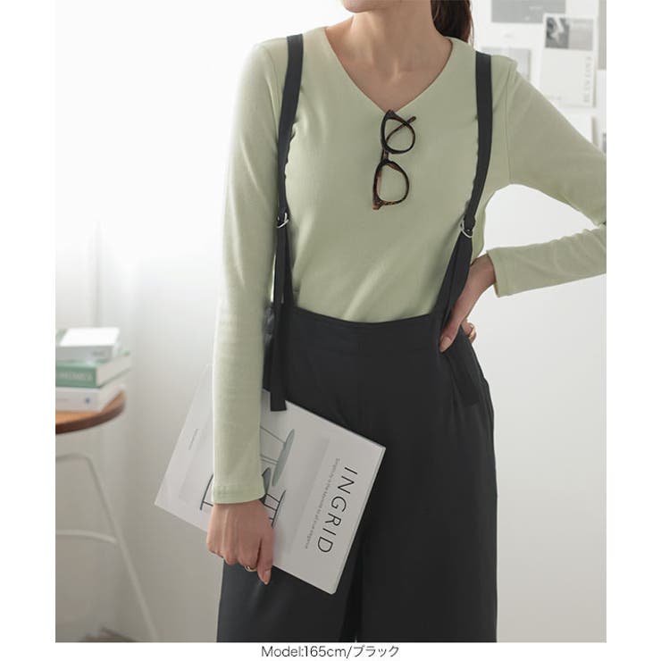 ブラック | ストラップワイドタックパンツ［M3868］ | KOBE LETTUCE