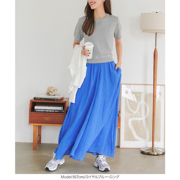 ふわっと楽ちん。イージーケアコットン混ガーゼドレープパンツガウチョ スカーチョ | KOBE LETTUCE | 詳細画像16