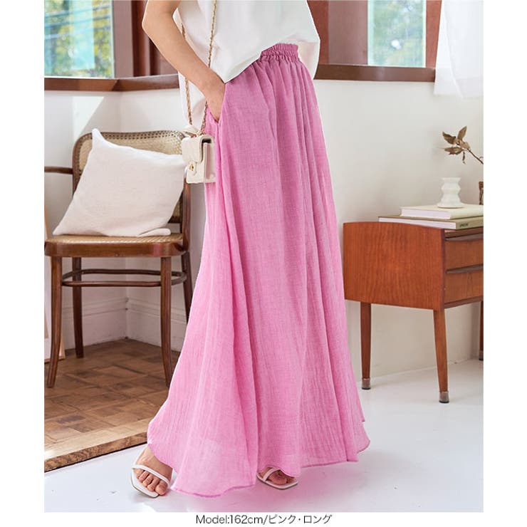 ふわっと楽ちん。イージーケアコットン混ガーゼドレープパンツガウチョ スカーチョ | KOBE LETTUCE | 詳細画像15