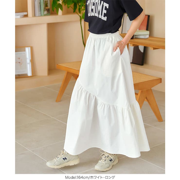 [ 選べる2丈 ] 汚れにくい ティアードデザインフレアスカート［M3894］ | KOBE LETTUCE | 詳細画像12 