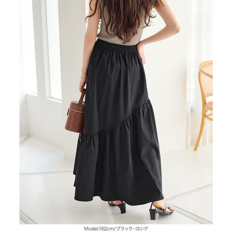 [ 選べる2丈 ] 汚れにくい ティアードデザインフレアスカート［M3894］ | KOBE LETTUCE | 詳細画像18 