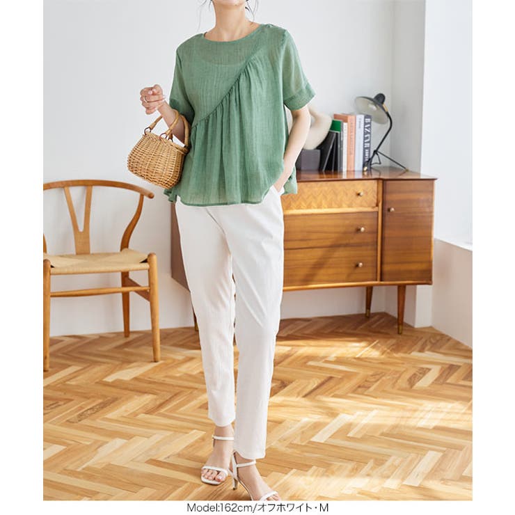 ストレッチリネンタッチコットンテーパードパンツ［M3905］ | KOBE LETTUCE | 詳細画像4 